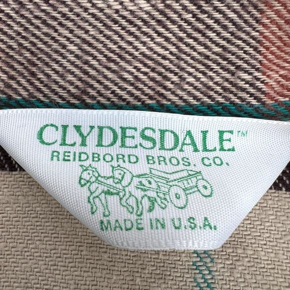 Vintage Clydesdale Reidbord Bros. Co. USA Flannel Plaid Button Up Shirt Size L - Picture 6 of 8